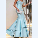 MQTIME  -  Fashion Sleeveless strapless mermaid floor length ball gown evening gown for ladies skirt Open Back Evening Dresses
