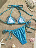 MQTIME  -  Sexy Lace Up Brazil Bikini Women Split Swimsuit Beach Vacation Bikini New All Season Backless Bikini 2 Piece Set