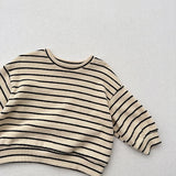  MQTIME  -  Autumn New Children Long Sleeve T Shirts Cotton Boys Girls Casual Striped Sweatshirt Baby Vintage Pullover Tops Kids Clothes