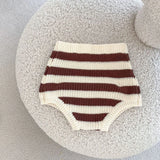 MQTIME  -  Autumn new baby clothing, 0-3 year old male and female babies, striped knitted suit cardigan+pants