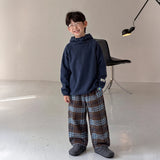 MQTIME  -  Boys Suit Autumn/winter New Childrens Wear Korean Style Boys and Girls Hooded Hoodie and Thick Plingham Pants Two-piece Set