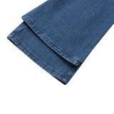 MQTIME  -  Womens Y2K Grunge Casual Denim Flared Long Pants Solid Color Skinny Low Waist Bell Bottom Jeans Trousers with Pockets