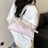  MQTIME  -  Korean Style Polka Dot Small PU Leather Top Handle Bag Ladies Contrast Color Shoulder Crossbody Bags New Trend Handbag