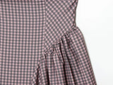 MQTIME  -  European and American autumn new women's clothing style simple sleeveless slim fit plaid strapless short dress