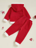 MQTIME  -  Children s Christmas 2-Piece Ensemble with Zip-Up Top Contrast Color Pockets Long Sleeves Elastic Waist Pants and Plush