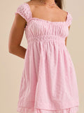 MQTIME  -  Women s Lace Trimmed Sleeveless Mini Dress with Sweetheart Neckline and Ruched Bust Detail - Flirty Summer Babydoll Dress with