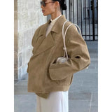 MQTIME  -  Ladd Vintage Suede Autumn/winter Design Sense Blazer with A Loose Collar and A Relaxed Temperament Commuter Jacket