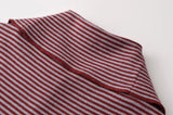 MQTIME  -  Vintage Women Striped Knitted Shirt Slim Buttons Pullovers Sweater Lady Top Spring Autumn Female Long Sleeve Knit T-Shirt
