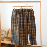 MQTIME  -   Plaid Design Pajama Pants For home Loose Sleepwear Women's Cotton Pyjama Bottoms Autumn Long Trousers Homewear Lounge Wear