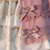 MQTIME  -  Pink Bra Shirt Skirt Lolita Cute Sweet Girl Lace Princess Dress Young Girls Birthday Lolita Tutu Dress Flower Party Dress