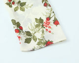 MQTIME  -  2026 Spring and Summer New Holiday Style Printing V-neck Lace-up Waist Dress