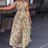 MQTIME  -  Summer New Fashion Round Neck Women Dress Sexy Hollow Out Female Slimming Medium Length Sleeveless Dresses