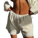 MQTIME  -  Summer New Lace Pure White Loose Shorts Femininity Casual Pants