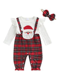 MQTIME  -  Toddler Boy Christmas Outfit Red Plaid Suspender Pants and Bow Tie Long Sleeve Shirt 2 Pcs Set for Holiday Party