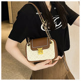 MQTIME  -  Color Block Chain Single Shoulder Crossbody Bag for Women, New High-Quality Texture Niche Handbag