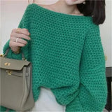 MQTIME  -  Thick Needle Sweater For Women, Autumn New Style, Loose And Lazy Style, Knitted Sweater Jacket, Top