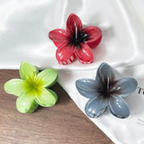 MQTIME  -  3pcs/set Fashion Gradient Flower Shark Claw Elegant Acrylic Large Hair Clip Crab For Women Ponytail Hair Accessories Beach Clamp