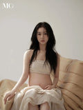 MQTIME  -  Women Photography Props Maternity Suit Pregnancy Greek Goddess Tube Skirt 2pcs Studio Shooting Photo Shoot Clothes
