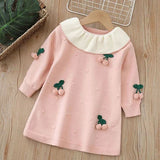 MQTIME  -  New Autumn Christmas Style Baby Girl Birthday Party Dress Kids Princess Dresses 2-6Yrs Children Knitted Clothes