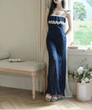 MQTIME  -  French Style Vintage Polka Dot Long Dress Summer Stylish Lace Patchwork Female Clothing Flying Sleeve Elegant Bag Hip Dresses