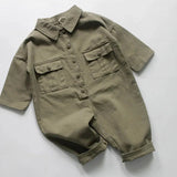 MQTIME  -  Children Jumpsuit Overalls Cotton Solid Color Korean Style 1-6Yrs Kids Suspender Spring Autumn Baby Girls Boys Jumpsuit
