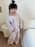 MQTIME  -  Spring Sweet Long Sve Children's Clothing Thin Air Conditioning Suit Home Clothes Set for Mother And Daughter Girls
