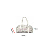 MQTIME  -  Large Capacity Bag Women's Handheld Fitness Bag Short Trip Luggage Bag Universal Airplane Bag Nylon Embroidered Shoulder Bag