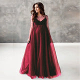 MQTIME  -  Sexy Maternity Dresses Photoshoot Long Sleeve Pregnancy Maxi Gown Pregnant Women Dress Photography Props Loose Clothing