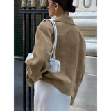 MQTIME  -  Ladd Vintage Suede Autumn/winter Design Sense Blazer with A Loose Collar and A Relaxed Temperament Commuter Jacket