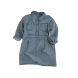 MQTIME  -  Autumn New Girls Denim Dress Children Long Sleeve Lapel Princess Dress For Baby Girl Denim Casual Dress Kids Clothes