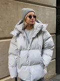 MQTIME  -  Fall Winter Solid Hooded Thick Warm Loose Bread Down Coat For Women Casual Coats Highstreet Feather Parkas Outerwear Lady 2024