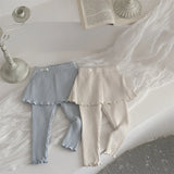 MQTIME  -  New Newborn Girls 2PCS Homewear Clothes Set Ribbed Ruffle Lace Collar Long Sleeves +Culotte Outfits Sweet Infant Baby Girl Suits