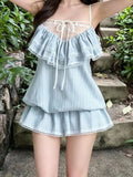 MQTIME  -  Summer Fashion Slim Lace Patchwork Sweet Slim Temperament Ruffles Y2k Women's Dress