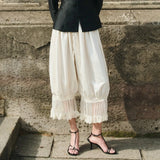 MQTIME  -  Women's Lace Loose Lantern Pants Fashion Commuting Ruffle Casual Wide Leg  Streetwear Daily Trousers New Women Pants 2026