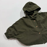  MQTIME  -  Autumn New Children Hooded Windbreaker Solid Boys Dolman Sleeve Zipper Jacket Fashion Girls Loose Coat Cotton Kids Clothes