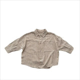  MQTIME  -  Autumn New Children Long Sleeve Shirts Cotton Boys Lapel Striped Shirts Fashion Baby Girls Casual Shirts Kids Clothes