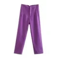 MQTIME  - 2024 New Chic Fashion Woman Pants Office Wear Pants for Women Vintage High Waist Zipper Fly Female Ankle Trousers Mujer Gothic