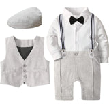 MQTIME  -  Baby Boys Suit Outfits Sets Newborn Boy Christening Romper Clothing Set Infant Wedding Party Jumpsuit Toddler Formal Long Sleeve