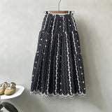 MQTIME  -  Korean Korean Casual Crochet Geometric Print A-LINE Mid-length Fashion Skirts
