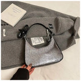  MQTIME  -  Shiny Stone Mini Handbag Crossbody Bag Shoulder Bags American Retro Big Wallet and Phone Storage Bag Woman Bags Purse