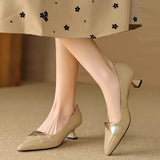 MQTIME  -  New Women Shoes Luxury Genuine Leather Pointed Tip High Heels for Woman Fashion Classic Casual Shoe Designer Shoes Zapatos Mujer