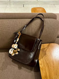 MQTIME  -  Retro Commuter Large Capaci Oil Wax Leather Underarm Tote Bag Women New Simple Versatile Single oulder Bag