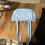 MQTIME  -  Harajuku Bow Blue Underarm Bags Women Hot Girls Leather Chic Casual Y2k Handbag Female Retro Cute Mini Bucket Bag 2024