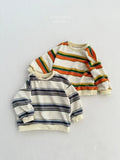  MQTIME  -  Autumn New Children Striped Sweatshirt Long Sleeve Boys Girls Cotton Pullover Loose Kids Casual Sweatshirt Baby Clothes
