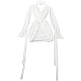 ﻿ MQTIME  -  Hollow Out Pleated Dress Evening Club Dresses 2025 Women Autumn Sexy Bodycon Mini Dresses Party Elegant Evening Prom Dress