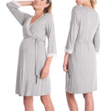 Mqtime Fashionable Multifunctional Mother's Convenient Nursing Skirt Maternity Pajamas Nursing Clothes Lace Splicing Nursing Pajamas