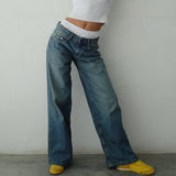 MQTIME  -  Y2K Baggy Jeans for Women Trendy Low Rise Casual Straight Leg Boyfriend Jeans Denim Pants with Pocket Streetwear