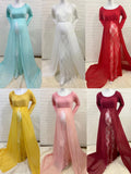 MQTIME  -  Chiffon Maternity Dress for Photography Pregnancy Photoshoot Dress Lace Baby Bump Shooting Dress for For Pregnant Women