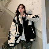 MQTIME  -  Y2k Lamb Wool Bomber Jacket Female Oversized Streetwear 2025 New Women Harajuku Fashion College Uniform Varsity Baseball Jackets