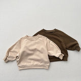  MQTIME  -  Autumn New Children Sweatshirt Solid Boys Girls Long Sleeve Vintage Pullover Kids Casual Sweatshirt Cotton Baby Clothes